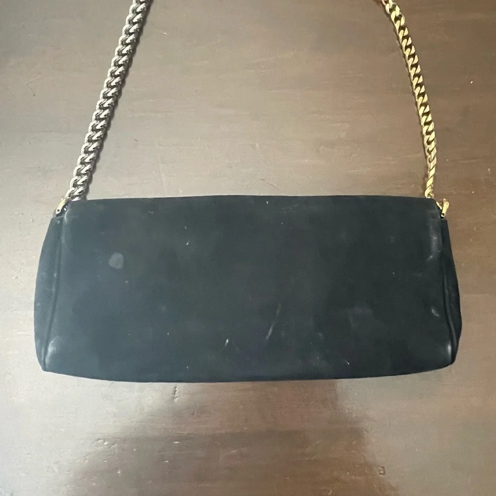 DOLCE & GABBANA EVENING BLACK SUEDE BAG - Picture 2 of 14